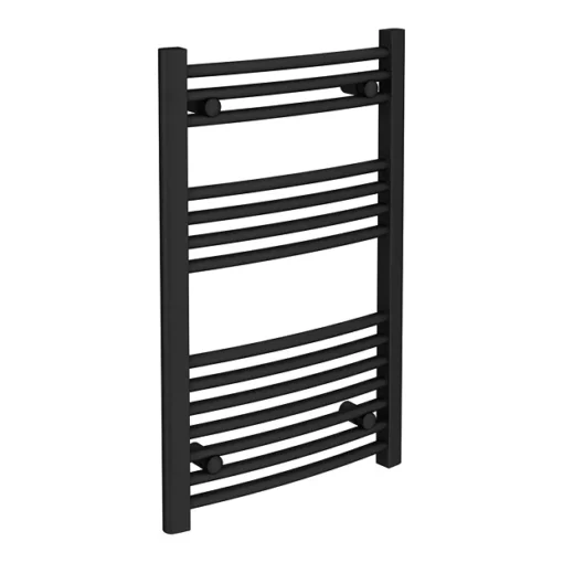 Toreno Black Curved W500 X H800mm Heated Towel Rail -Bathroom Essentials Shop 508bc lrg