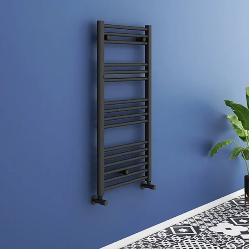 Toreno Black W500 X H1000mm Heated Towel Rail -Bathroom Essentials Shop 510bs lrg