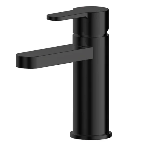 Toreno Round Black Mono Basin Mixer With Push Button Waste -Bathroom Essentials Shop arv405 l