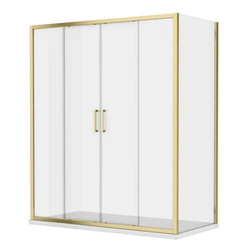 Toreno Brushed Brass 1400 X 900mm Double Sliding Door Shower Enclosure Without Tray -Bathroom Essentials Shop bb147sdent d1 3