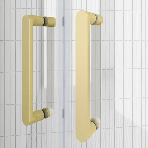 Toreno Brushed Brass 1400 X 700mm Double Sliding Door Shower Enclosure Without Tray -Bathroom Essentials Shop bb179sdent d3 2