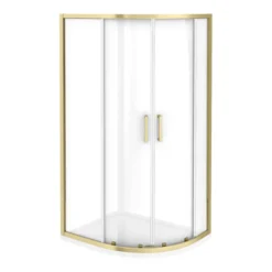 Toreno Brushed Brass 900 X 760mm Offset Quadrant Shower Enclosure Without Tray -Bathroom Essentials Shop bb976q2d d1