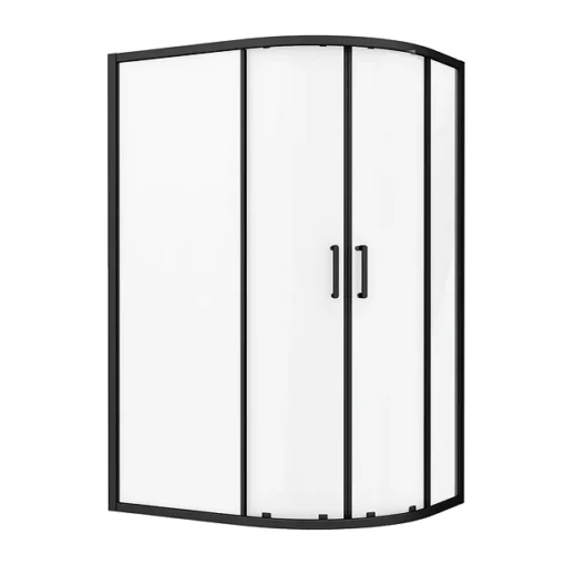 Toreno Matt Black 1200 X 900mm Offset Quadrant Shower Enclosure -Bathroom Essentials Shop blk129q2d d4