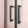 Toreno Matt Black 800 X 800mm Quadrant Shower Enclosure + Pearlstone Tray -Bathroom Essentials Shop blk8qse d4