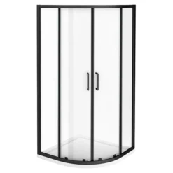 Toreno Matt Black 900 X 900mm Quadrant Shower Enclosure -Bathroom Essentials Shop blk9q2d d2