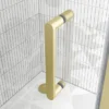 Toreno Brushed Brass 760 X 760mm Bi-Fold Door Shower Enclosure Without Tray -Bathroom Essentials Shop brushed brass single shower door handle 1