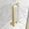 Toreno Brushed Brass 1400 X 800mm Sliding Door Shower Enclosure Without Tray -Bathroom Essentials Shop brushed brass single shower door handle 10