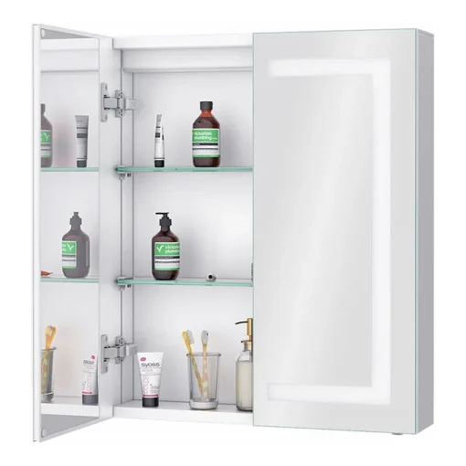 Toreno 600x700mm LED Illuminated 2-Door Mirror Cabinet Incl. Motion Sensor -Bathroom Essentials Shop mir014 detail1