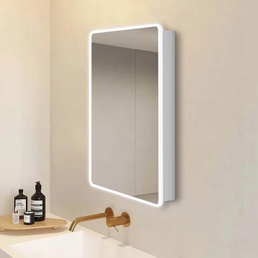 Toreno 500 X 700mm LED Illuminated 2-Door Mirror Cabinet With Motion Sensor, Shaving Socket & Anti-Fog -Bathroom Essentials Shop mir400