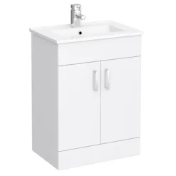 Bathroom Essentials Shop -Bathroom Essentials Shop modenavanitysinkwithcabinet600mmmodernhighglosswhitemv600l