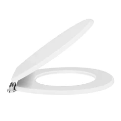 Toreno High Gloss White MDF Bottom Fixing Soft Close Toilet Seat With Chrome Hinges -Bathroom Essentials Shop msc020 detail1