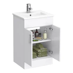 Toreno White 500mm Vanity Unit (Flat Packed) -Bathroom Essentials Shop mv500fpd1