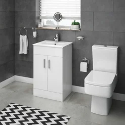 Toreno White 500mm Vanity Unit (Flat Packed) -Bathroom Essentials Shop mv500fpd2