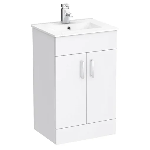 Toreno White 500mm Vanity Unit (Flat Packed) -Bathroom Essentials Shop mv500fpl