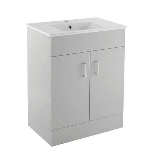 Toreno Light Grey 600mm Modern Vanity Unit -Bathroom Essentials Shop mvg600 lrg