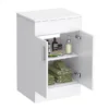 Toreno Floor Standing Countertop Vanity Unit - Gloss White - 505mm With Chrome Handles -Bathroom Essentials Shop mwt505 d1