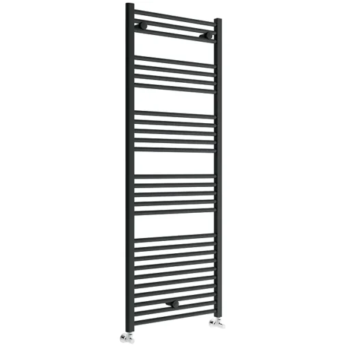 Toreno Black W600 X H1600mm Heated Towel Rail - Straight -Bathroom Essentials Shop trb616l