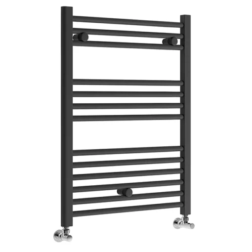 Toreno Black W600 X H800mm Heated Towel Rail - Straight -Bathroom Essentials Shop trb68 l