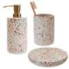 Toreno Terrazzo-Effect Concrete Bathroom Accessories Set -Bathroom Essentials Shop trtset l