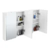 Toreno White Minimalist 4 Door Mirror Cabinet - W1200 X D110mm -Bathroom Essentials Shop turinwhiteminimalist4doormirrorcabinet d3