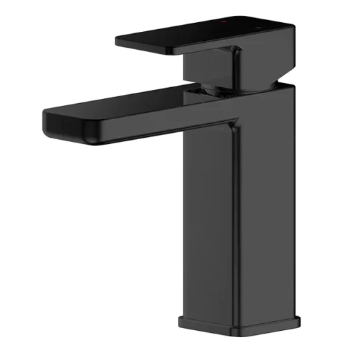 Toreno Square Black Mono Basin Mixer With Push Button Waste -Bathroom Essentials Shop win405 l